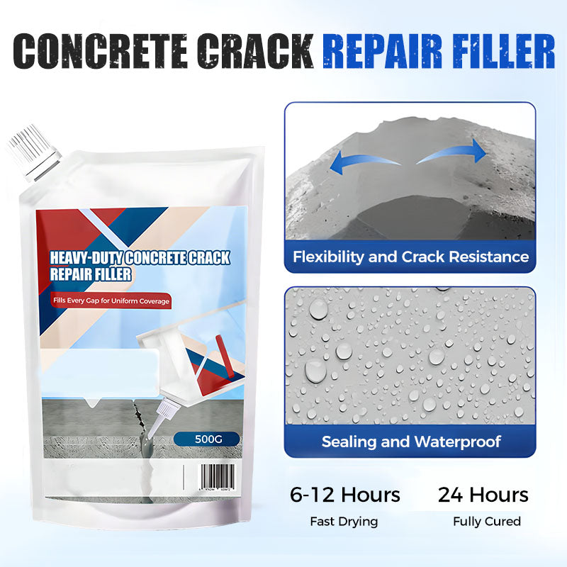 📢📢49% OFF !! ⏰Extra-Strength New Formula Concrete Crack Repair Filler, Waterproof Heavy-Duty Crack Adhesive for Driveway, Patio & Wall Cracks