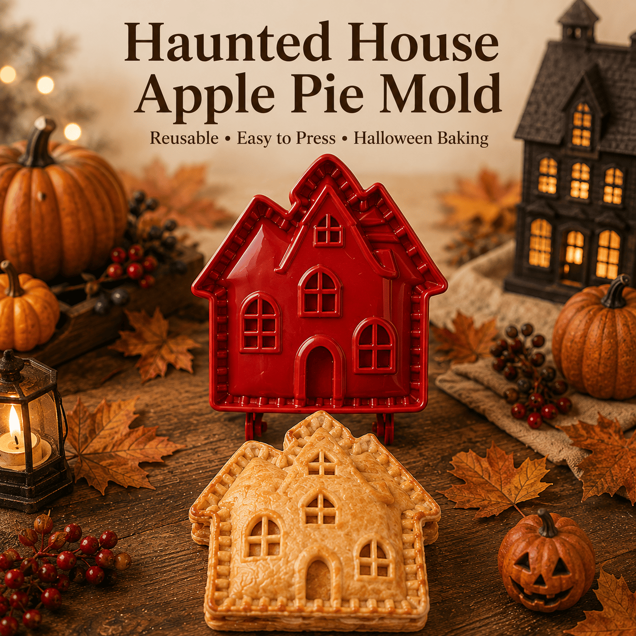 👻 Halloween Mini Pie Molds (Set of 8) – Easy Spooky Baking with Kids for Party Treats!