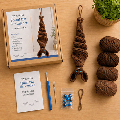 🦇 Crochet Bat Wind Spinner DIY Kit