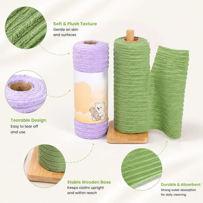 Tearable Plush Cleaning Cloth Roll