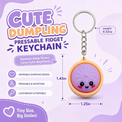 🏆 Last Day Special Price £8.99 ! 🔥Buy 1 Get 1 Free🎁Cute Dumpling Pressable Fidget Keychain - touch sensing light