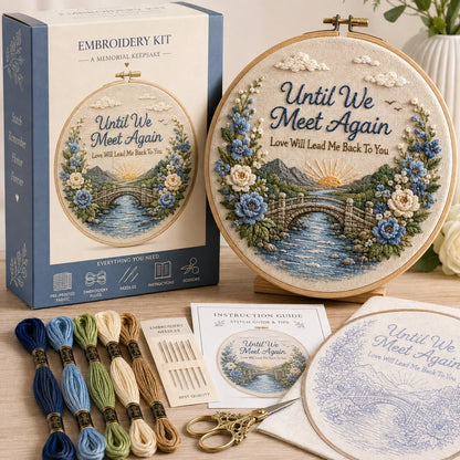 ⏳ Last Day 49% OFF –🕊️Beginner-Friendly Memorial Needlework Kit | Complete DIY Set with Pre-Printed Fabric, Wooden Hoop, Floss, Needles & Step-by-Step Guide Included ✨