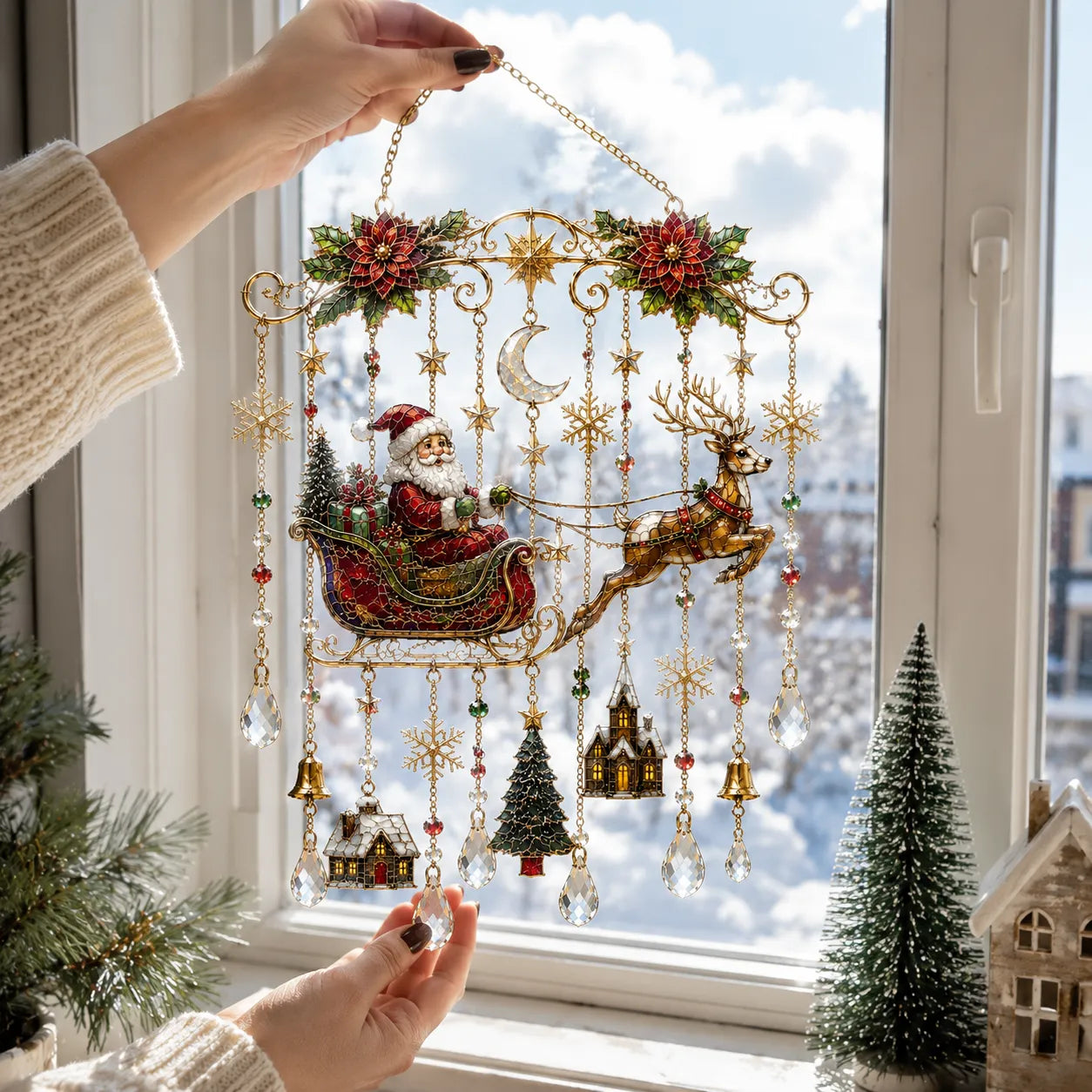 49% OFF – 🎄Handmade Christmas Stained Drops & Ready-to-Hang Holiday Decor ✨