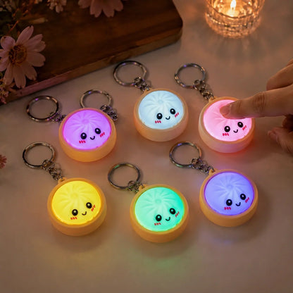 🏆 Last Day Special Price £8.99 ! 🔥Buy 1 Get 1 Free🎁Cute Dumpling Pressable Fidget Keychain - touch sensing light