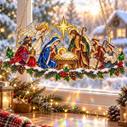 ✨ Whimsical Winter Suncatchers(11 types) | Shatterproof "Stained-Glass" Window Hangings 🎄