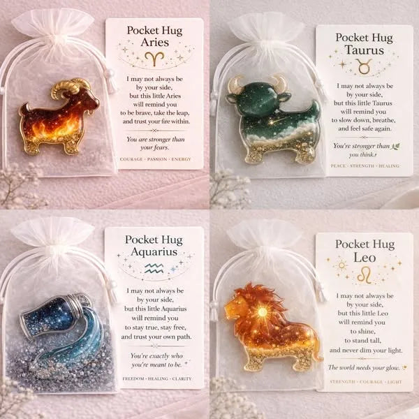 ⚡️🎁🔮Zodiac Glass Pocket Hug