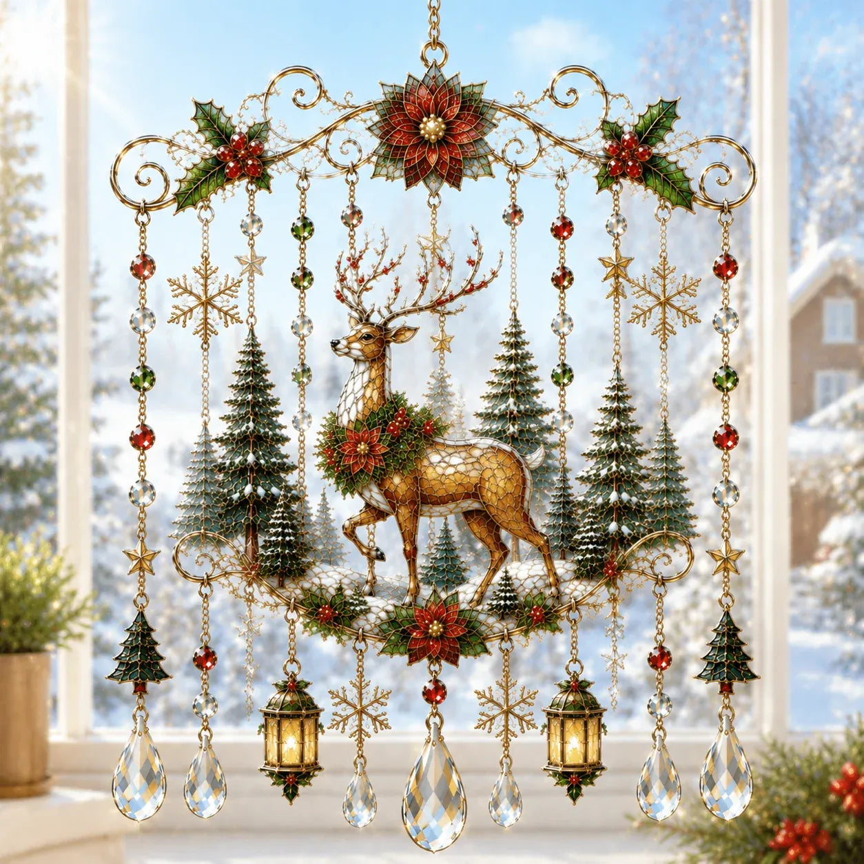 49% OFF – 🎄Handmade Christmas Stained Drops & Ready-to-Hang Holiday Decor ✨