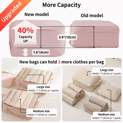 6-Piece Travel Compression Bags Set