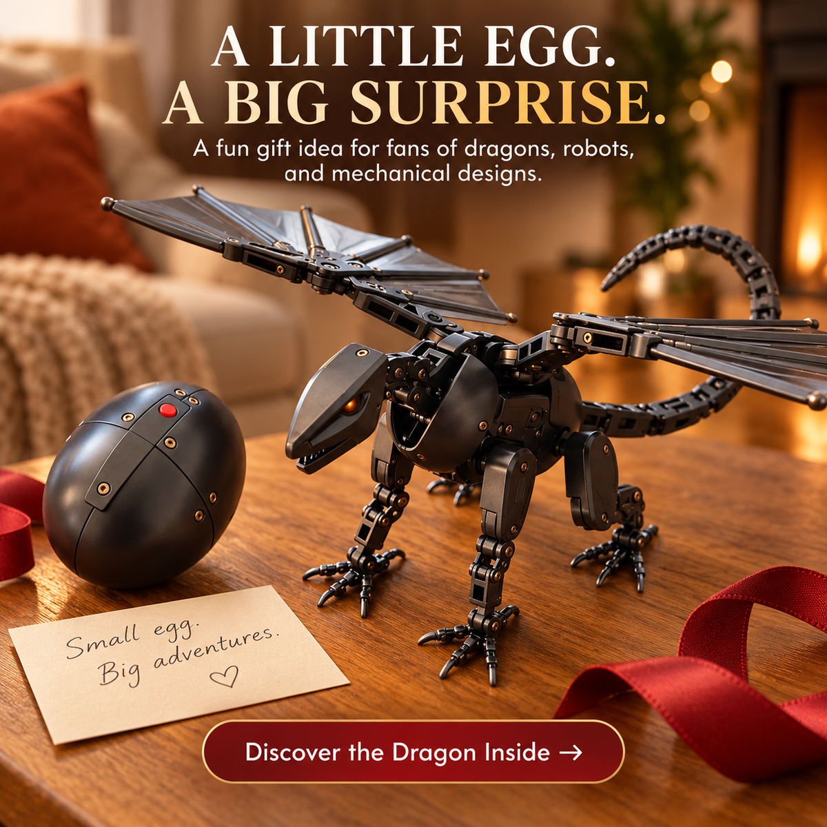 🔥🥚🐉 DragonMorph – Egg to Dragon Transforming Mechanical Toy