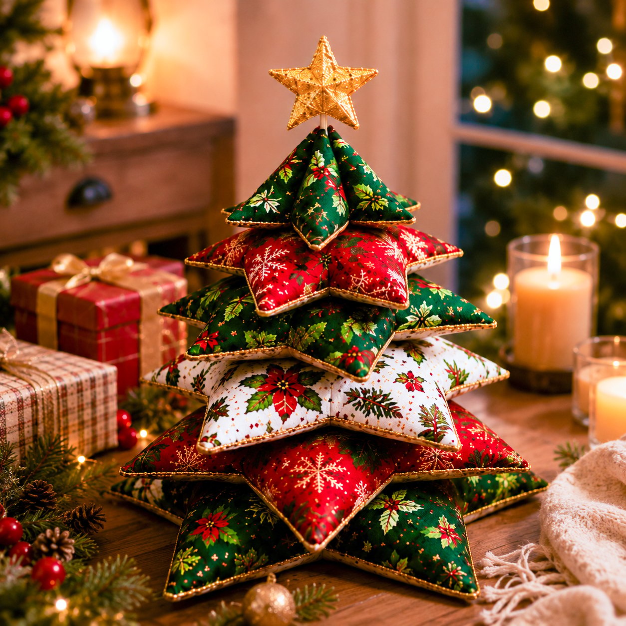 🎄 Christmas Star Pillow Tree Sewing Kit