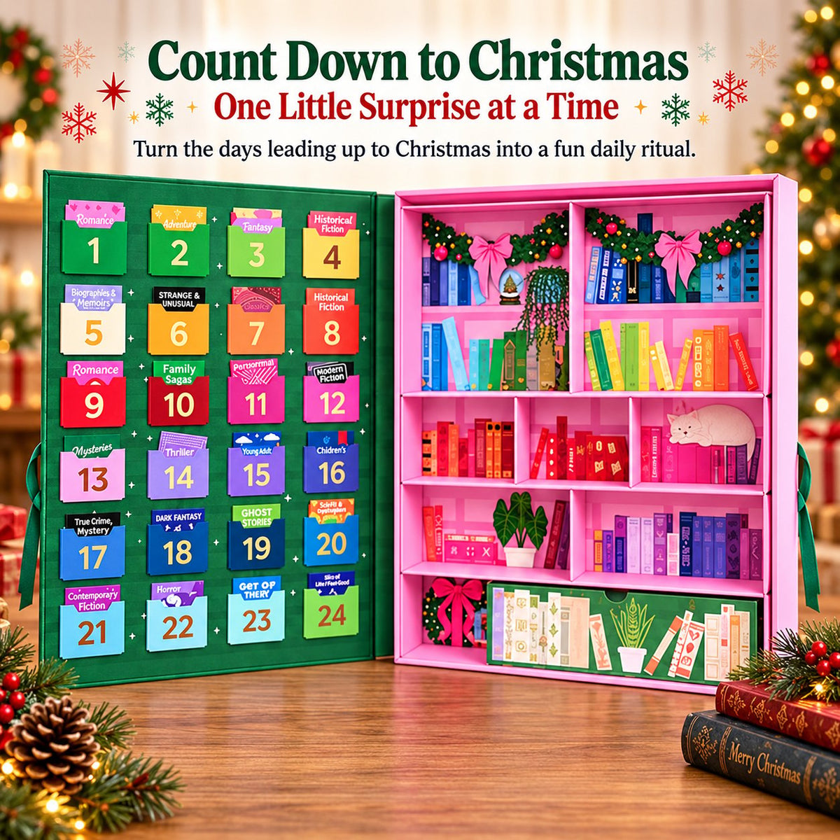 📚 🎄 The Book Lover's Advent Calendar - 🎁 A Christmas Countdown Made for People Who Love Books ❤️(📦Buy 2 Free Shipping)
