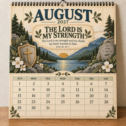 ✝️ 2027 Psalms Wall Calendar | Monthly Scripture & Christian Artwork