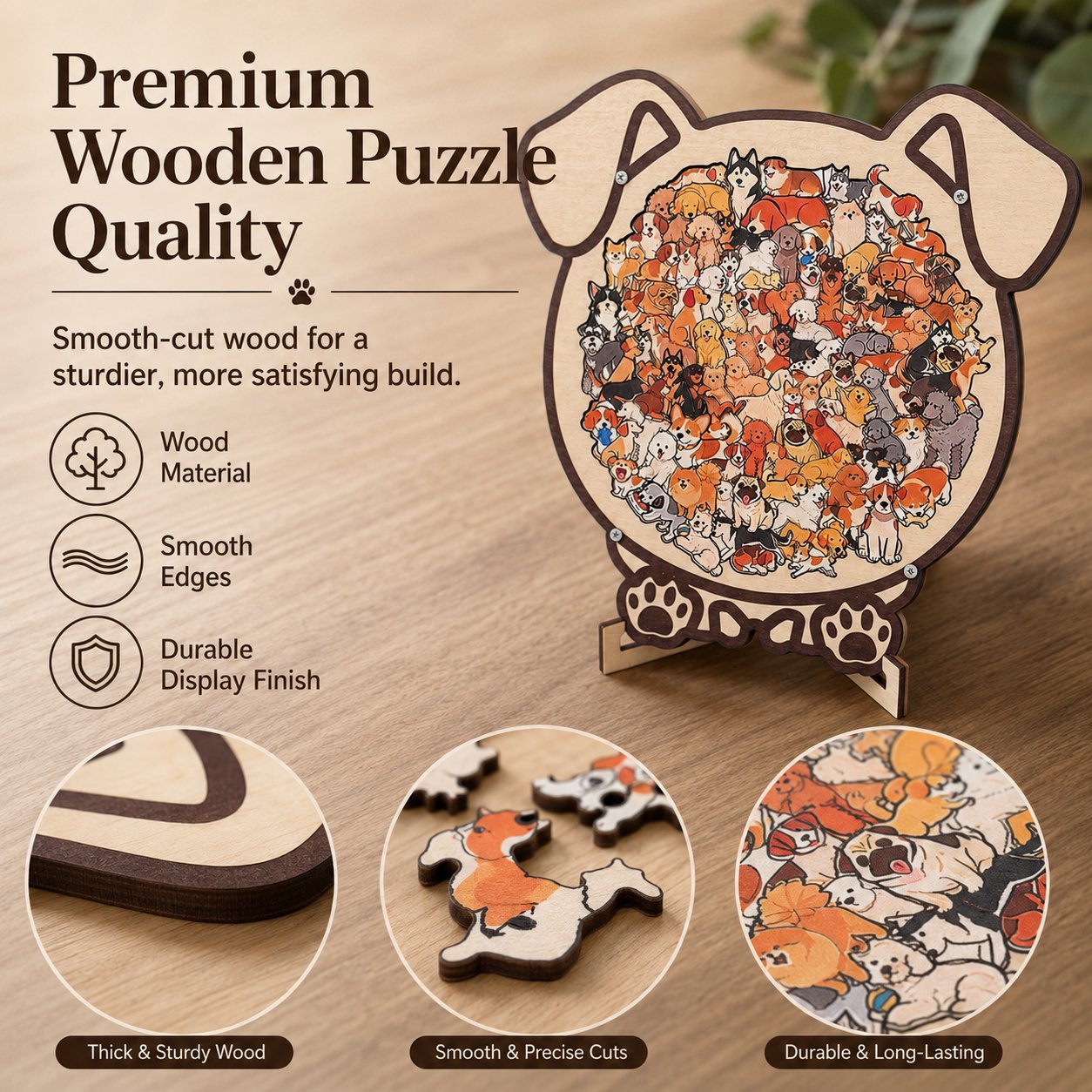 Wooden Dog Jigsaw Puzzle