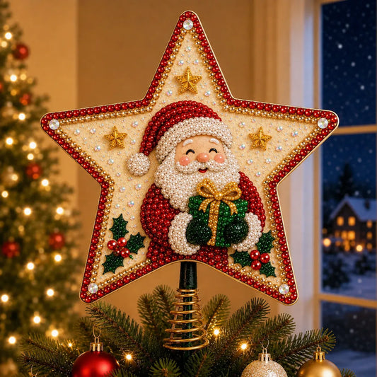 🔥LAST DAY 50% OFF - 🎄⭐ Pearl Diamond Art Christmas Tree Topper Kit