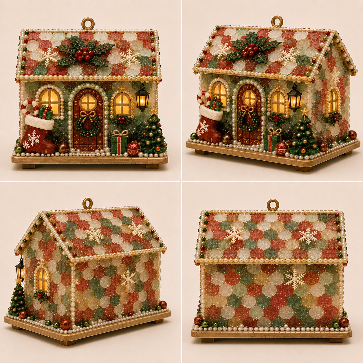 ⏳ Last Day 49% OFF – 🏡 Beginner-Friendly DIY Glowing Coastal Glass-Style Christmas Cottage Kit Collection | Complete Kit with Sea Glass-Style Pieces, Pearl Beads & Step-by-Step Guide Included 💕