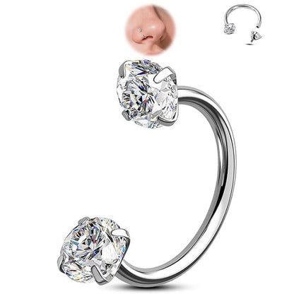 Buy 1 Get 1 Free⏰Horseshoe Gem Nose Ring – Internally Threaded & Comfortable