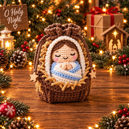 🎄 Christmas Crochet Character Gift Pouch | Reusable Drawstring Gift Bag — 12 Festive Designs