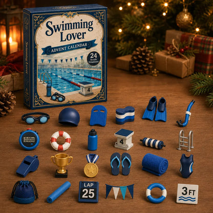 ⏳ Last Day 49% OFF – 🏊 24 Days of Swim-Life Advent Calendar | 24 Swimming-Inspired Acrylic Charms with Hanging Strings & Reusable Keepsake Designs 💦