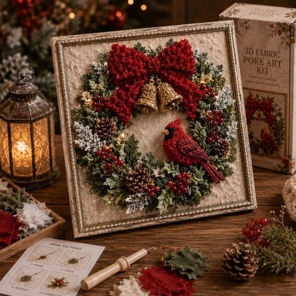 🔥HOT SALE 49% OFF 💥🎄 3D Christmas Fabric Poke Art DIY Craft Kit