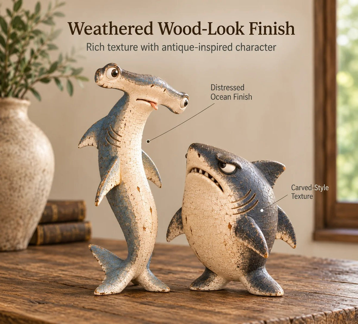 🦈 😂 Chaos & Regret Shark Pair – Funny Desk Companion Duo for Best Friends(📦Buy 2 Free Shipping)