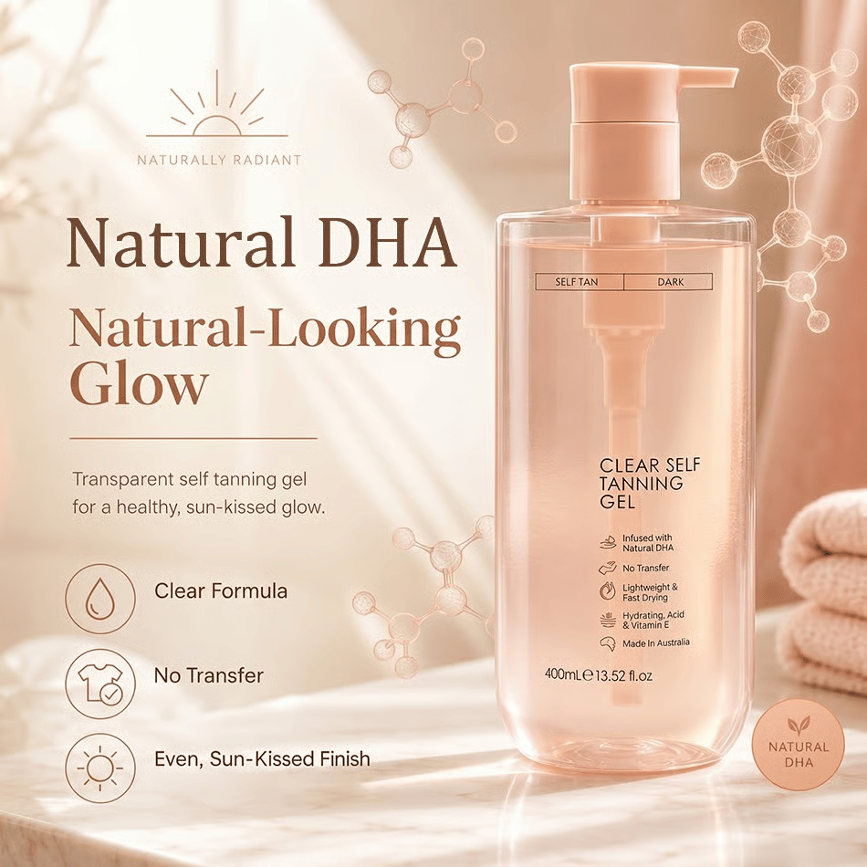 ☀️Summer Sale☀️Clear Self Tanning Gel (400ml/13.52fl.oz) -- Sunless Tanning, Whole Body, Tropical Scent