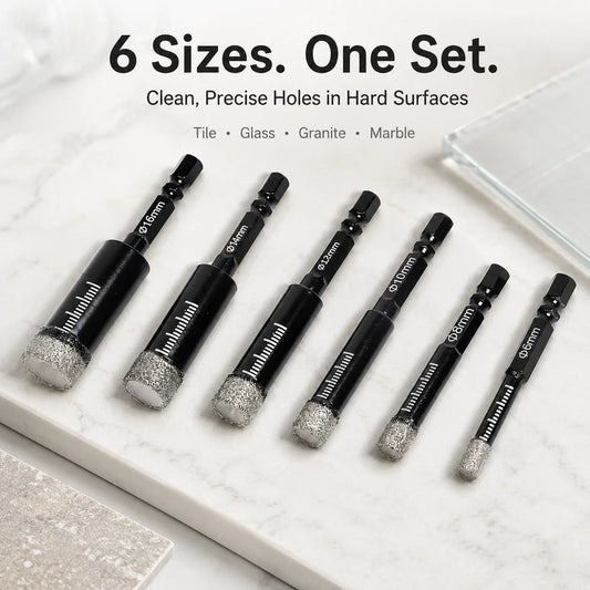 6PCS Diamond Drill Bit Set – Clean Holes In Hard Surfaces