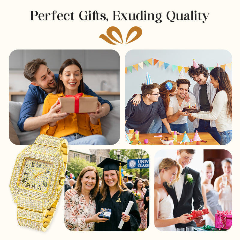 ✨dailyardpromax™ Luxury Square Rhinestone Watch – Elegant Sparkle for Every Occasion✨