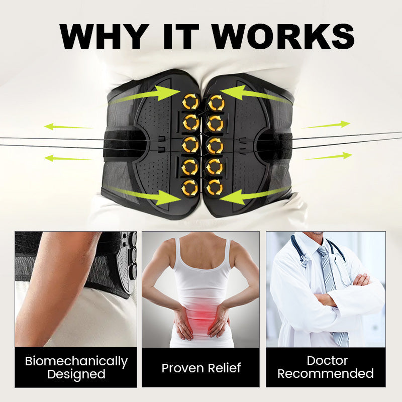 ✨Relieve Back Pain Anytime, Anywhere🎉Adjustable Double Pulley Breathab