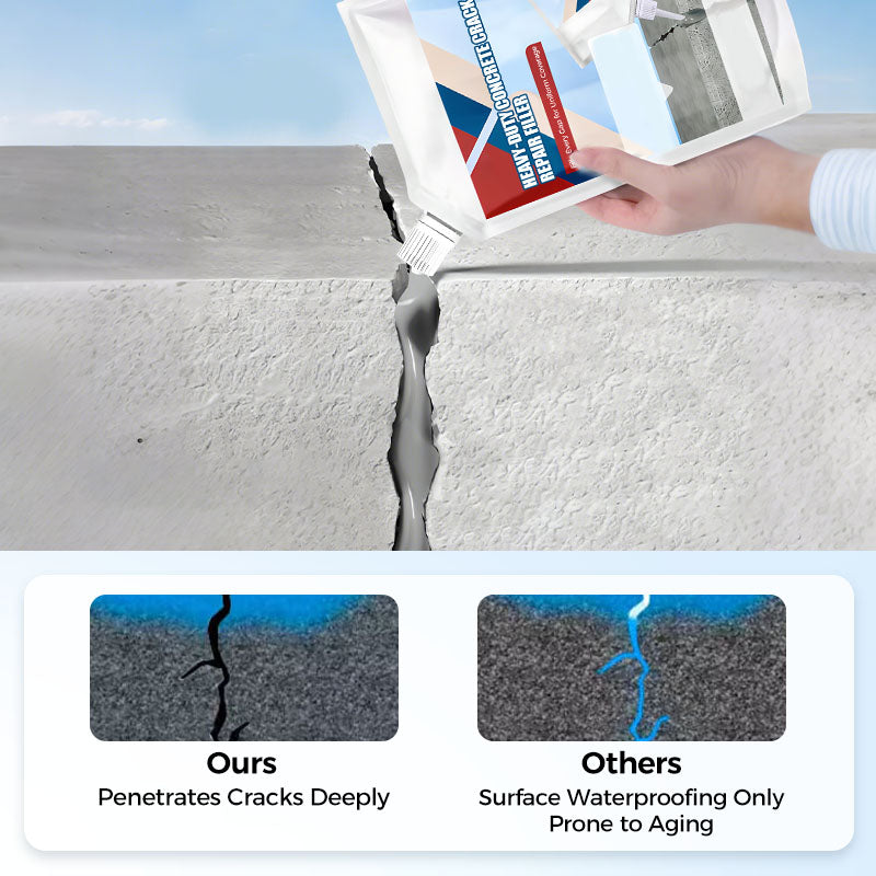 📢📢49% OFF !! ⏰Extra-Strength New Formula Concrete Crack Repair Filler, Waterproof Heavy-Duty Crack Adhesive for Driveway, Patio & Wall Cracks