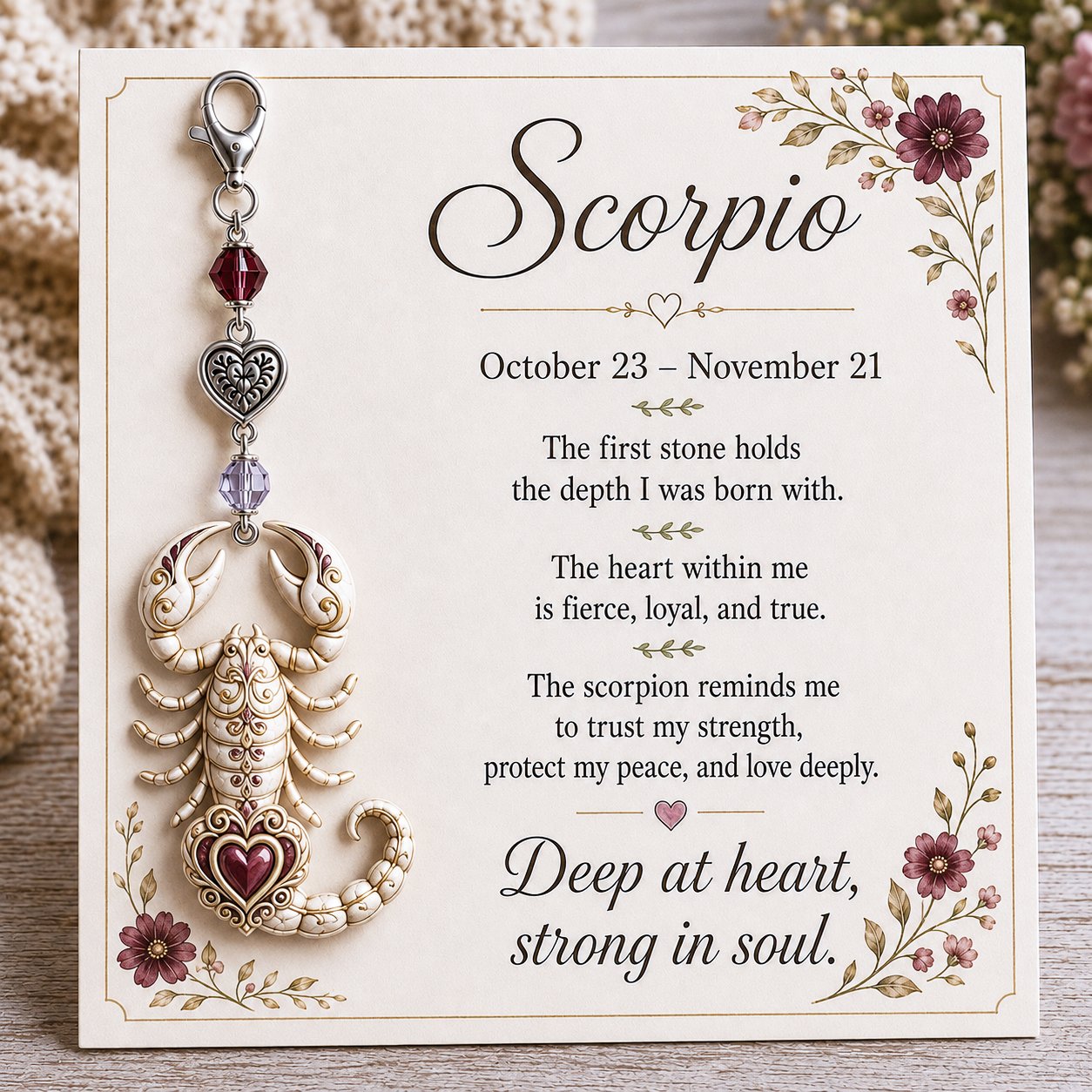 ✨  Commemorative keychains and cards featuring the birthstones of the 12 zodiac signs
