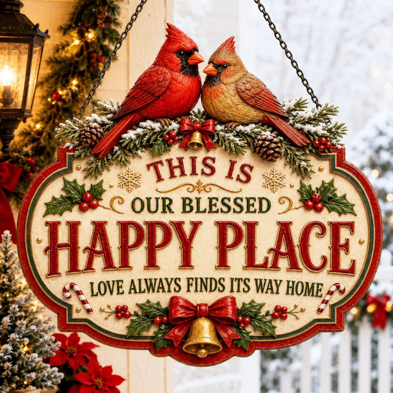 🎅Last Day 49% OFF – Christmas Happy Place Hanging Sign