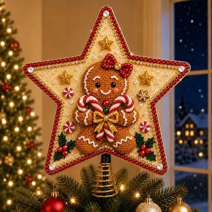 🔥LAST DAY 50% OFF - 🎄⭐ Pearl Diamond Art Christmas Tree Topper Kit
