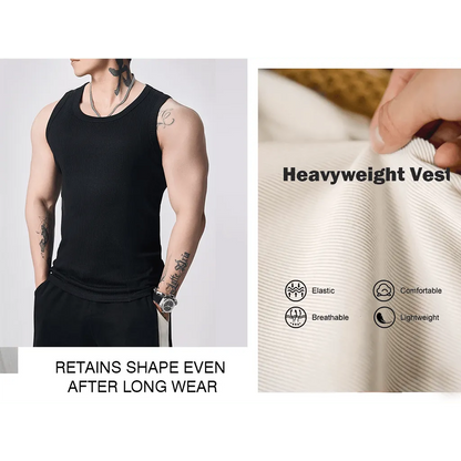 🔥Men's  Wide Strap Ribbed Tank Top