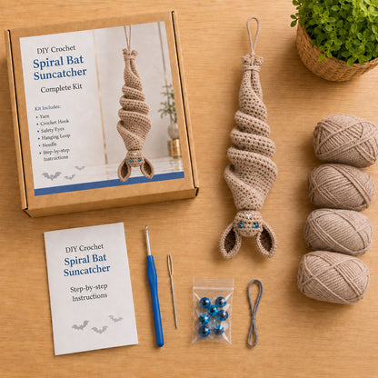 🦇 Crochet Bat Wind Spinner DIY Kit