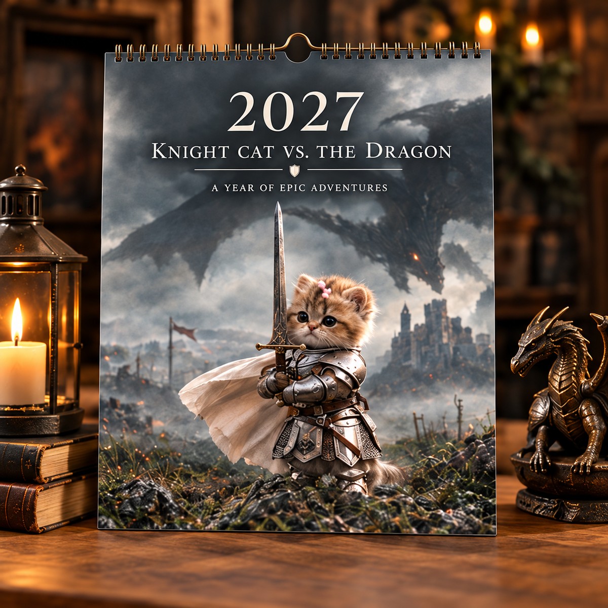 🐱2027 Knight Cat vs. The Dragon Calendar