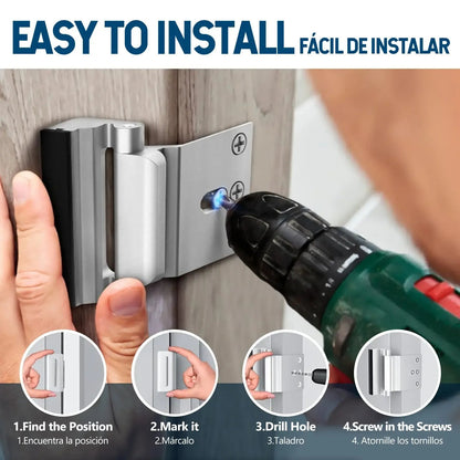 🔥Buy More Save More🔥2-Pack Security Door Locks, Heavy-Duty Aluminum Alloy, Anti-Force Intrusion
