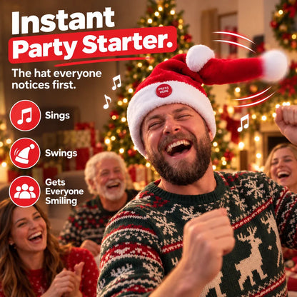 🎅 Singing & Dancing Santa Hat – The Christmas Hat That Steals the Party