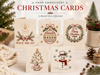 🌲 🪡 Christmas Hand Embroidery Card DIY Kit | Stitch Your Way Into the Christmas Spirit ✨ 🎁