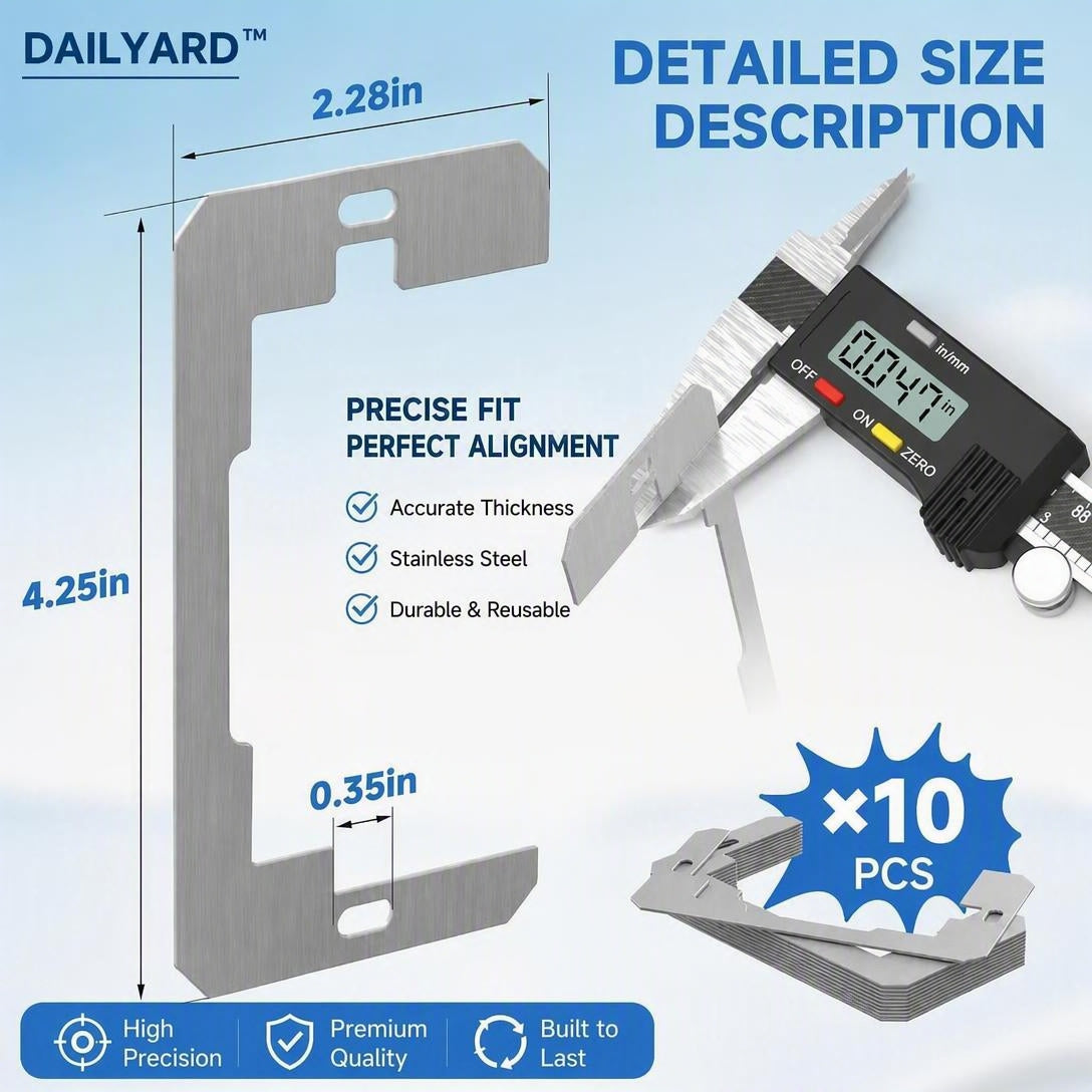 Wall Plate Spacers for Electrical Outlets – Heavy-Duty Metal Outlet Leveling Plates for Loose, Recessed & Crooked Boxes