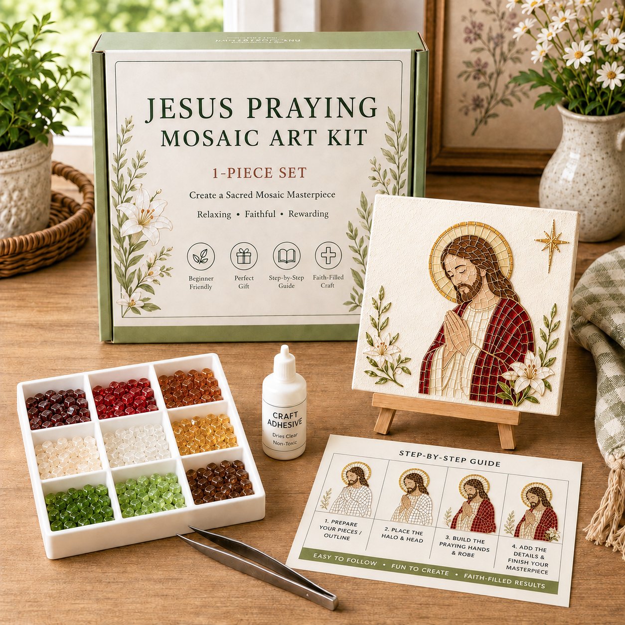 💥 LAST DAY 49% OFF - Nativity Sea Glass Art Kit – Beginner-Friendly ✨