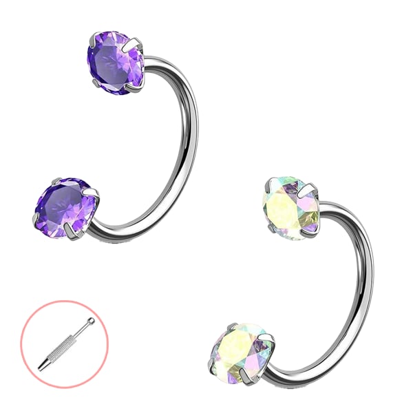 Buy 1 Get 1 Free⏰Horseshoe Gem Nose Ring – Internally Threaded & Comfortable