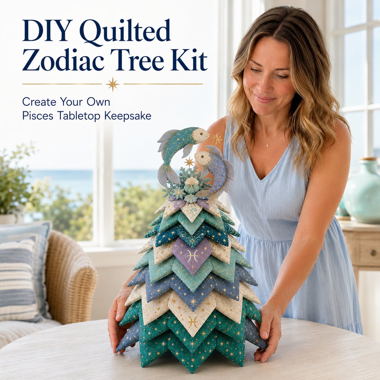 ⏳ Last Day 49% OFF – ♓ Beginner-Friendly DIY Layered Pisces Zodiac Quilted Tree Kit | Complete Kit with All Tools & Step-by-Step Guide Included 💕