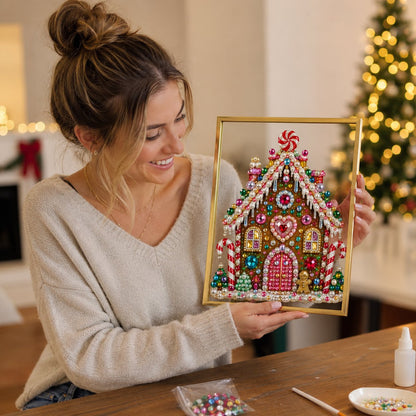 🎄 DIY Jeweled Christmas Tree Art Kit | Colorful Gems, Pearls, Paints & Gold-Tone Floating Display Frame 💎✨