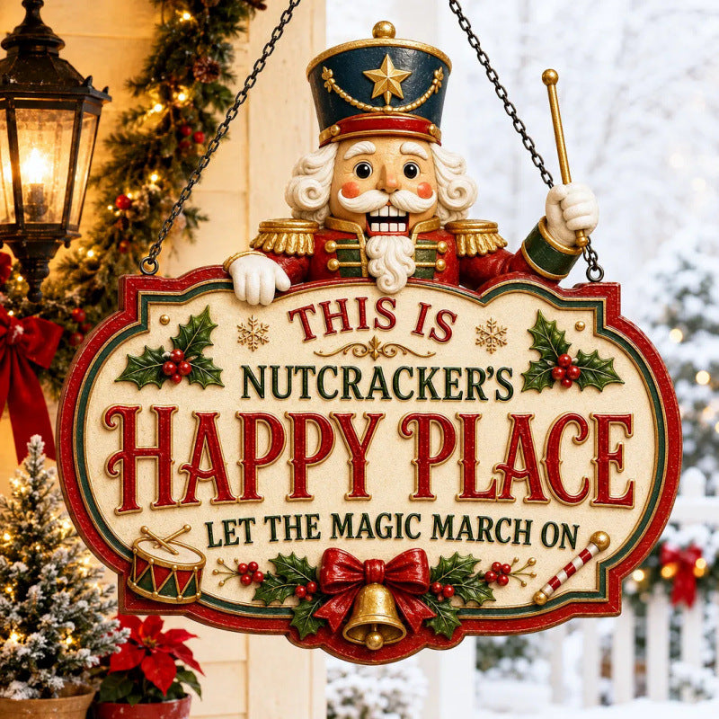 🎅Last Day 49% OFF – Christmas Happy Place Hanging Sign