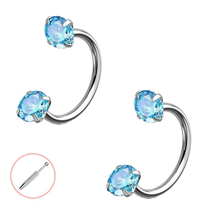 Buy 1 Get 1 Free⏰Horseshoe Gem Nose Ring – Internally Threaded & Comfortable