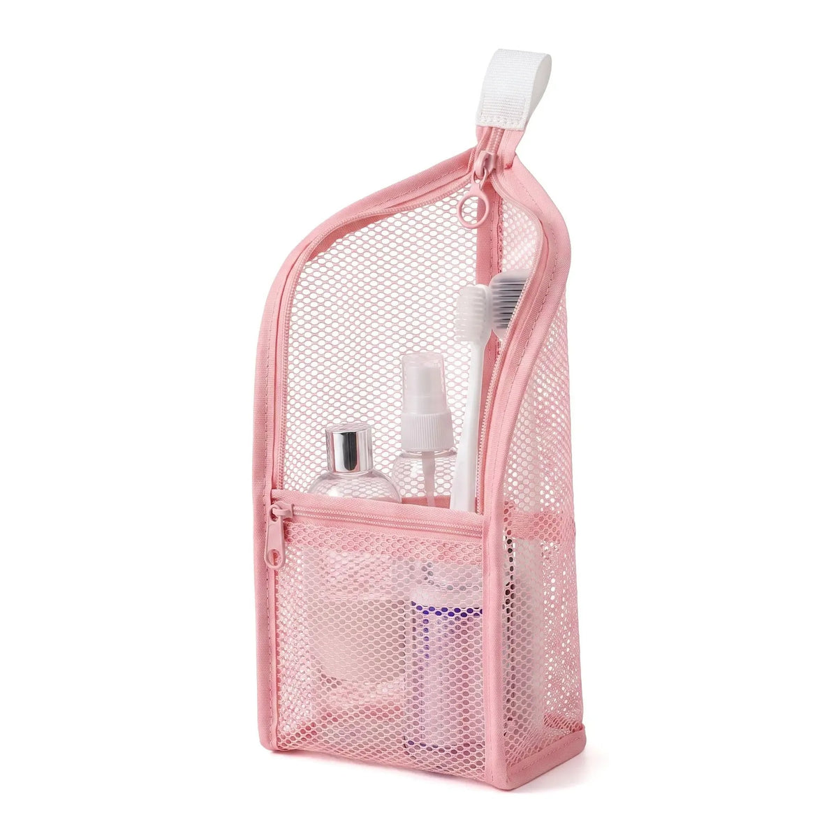 🎒Mesh Zipper Toiletry Storage Pouch - Multi-Pocket Travel Cosmetic Organizer Bag，22cm*13cm*13cm