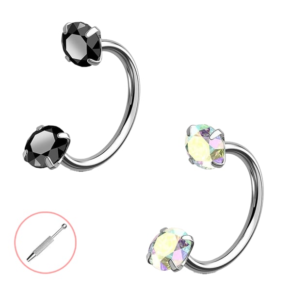 Buy 1 Get 1 Free⏰Horseshoe Gem Nose Ring – Internally Threaded & Comfortable