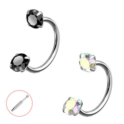 Buy 1 Get 1 Free⏰Horseshoe Gem Nose Ring – Internally Threaded & Comfortable