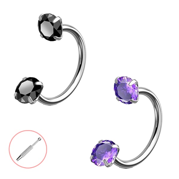 Buy 1 Get 1 Free⏰Horseshoe Gem Nose Ring – Internally Threaded & Comfortable