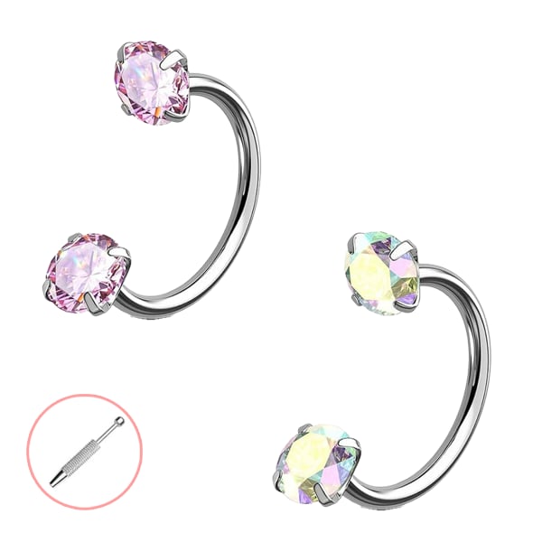 Buy 1 Get 1 Free⏰Horseshoe Gem Nose Ring – Internally Threaded & Comfortable